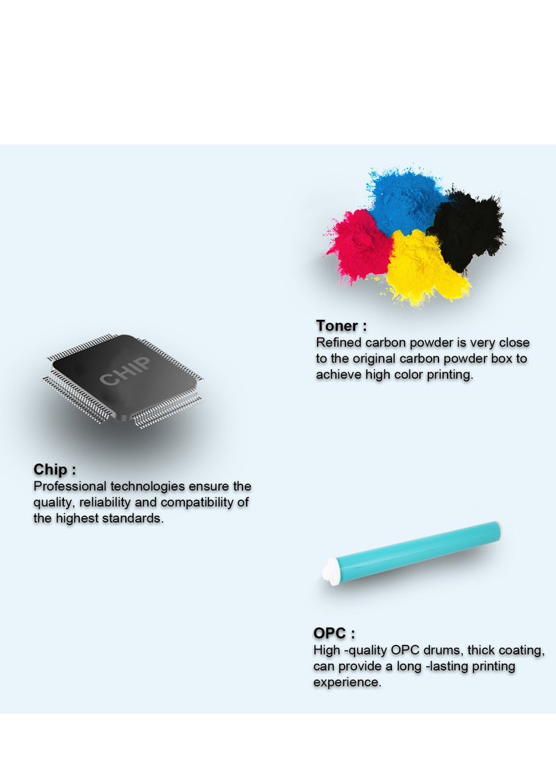 استا خرطوشة حبر ASTA 479fdw 415A W2033A متوافقة مع طابعة Color LaserJet Pro M454dn M454dw MFP M479fdw M479dw M479fnw M479 M479fdn W 2033 415 A أرجواني M مستهلكات مكتبية عالية الجودة - Image 5